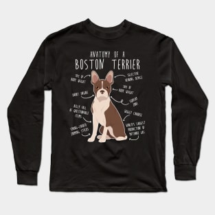 Seal Boston Terrier Dog Anatomy Long Sleeve T-Shirt